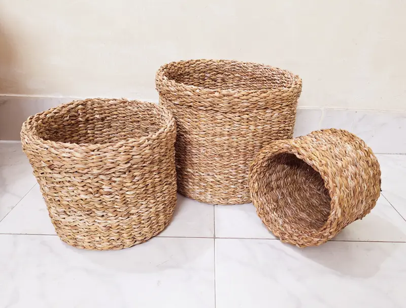 Ahiyana Eco-Friendly Natural Seagrass Planter Tub Cover Set Hand Made