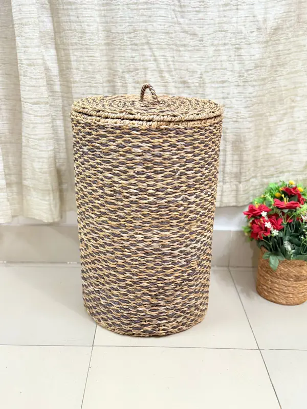 Round Laundry Basket With Lid