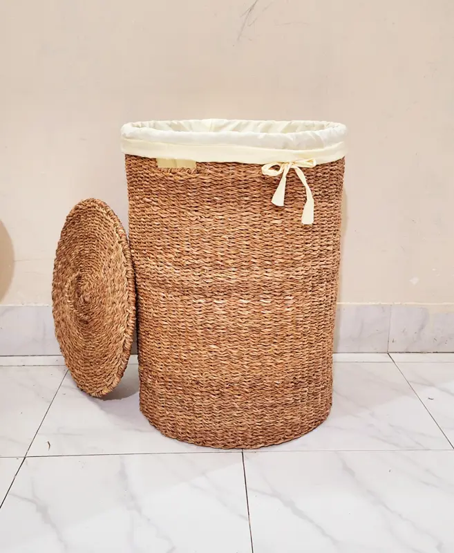 Round Laundry Basket With Fabrik Cover